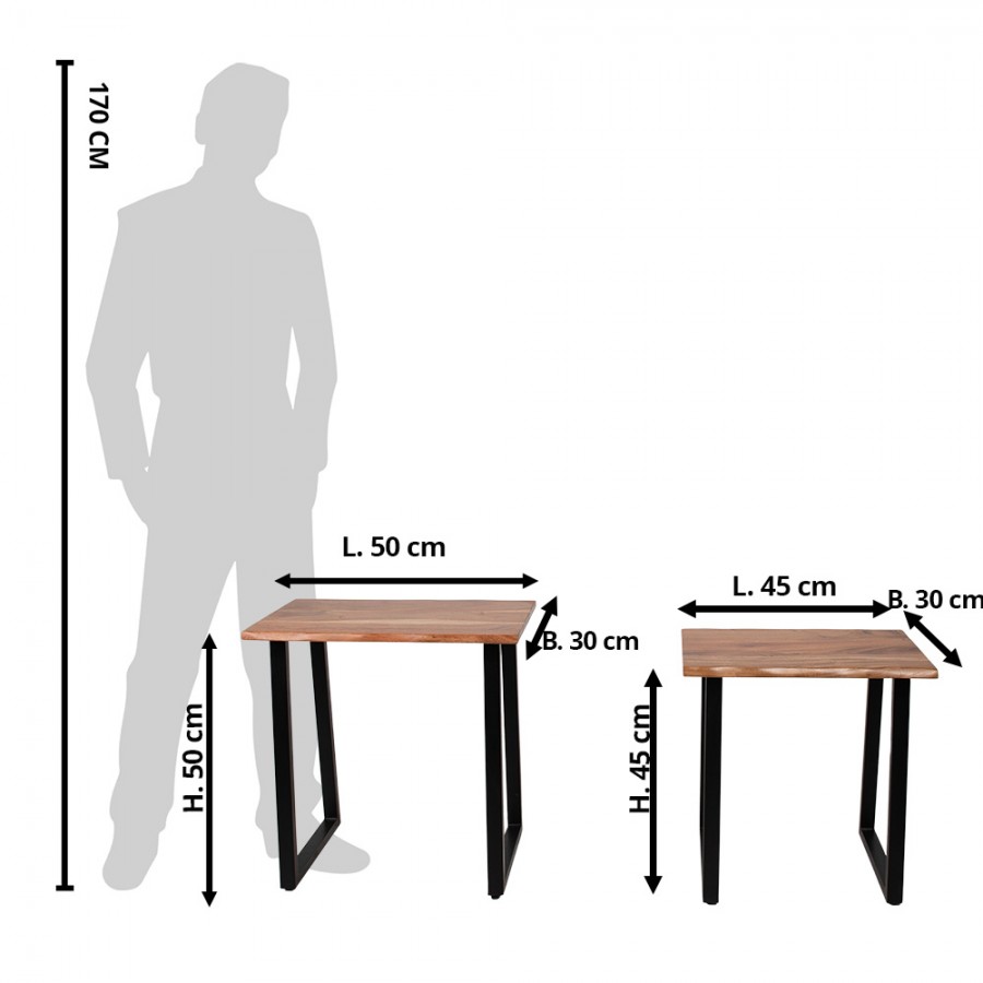 Bijzettafel Set Van 2 50x30x50 Trendybywave Nl