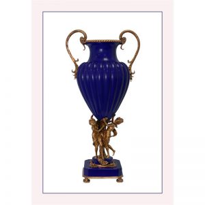 Blauwe figuren - Vaas - Porselein - 78,7 cm hoog