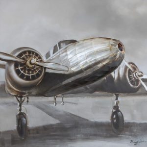 Olieverfschilderij schilderij propellor vliegtuig handgeschilderd 100x100 woonkamer slaapkamer