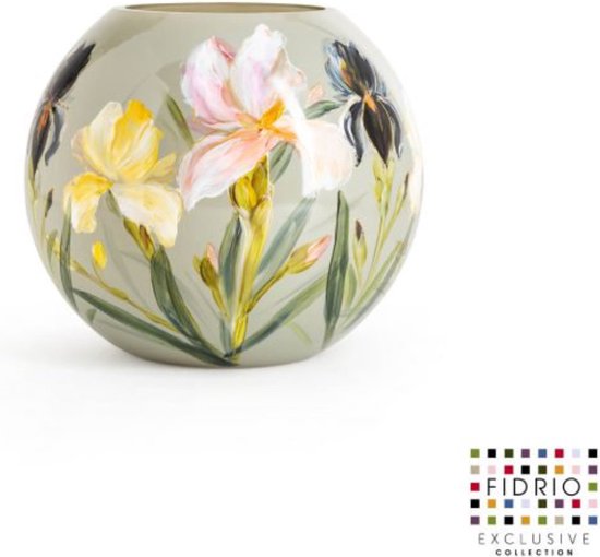 cijfer Robijn Ontbering Fidrio vaas bol-hand painted Iris-bloemenvaas | Trendybywave