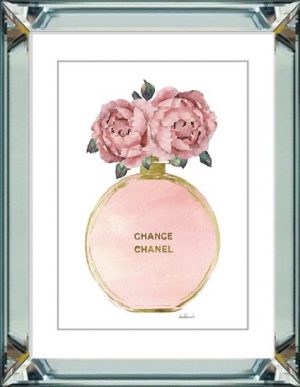 50 x 60 cm Spiegellijst met prent Ter Halle Chanel bloemen Ter Halle prent achter glas