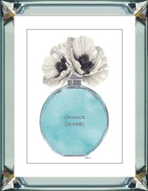 50 x 60 cm - Spiegellijst met prent - Chanel bloemen