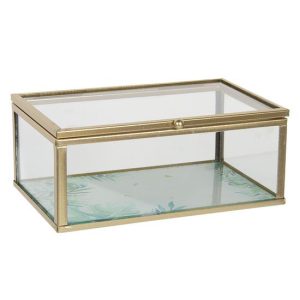 Glazen Sieradendoos 14x8x6 cm Transparant Glas - - rechthoek juwelendoos - Sieradenbox
