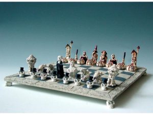 Bordspel schaakspel halloween schaken 33 x 33 cm