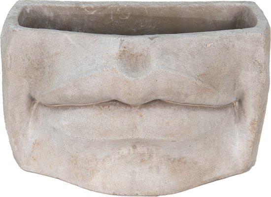 Bloempot (binnen) Mond 27x16x16 cm Grijs Steen Plantenpot