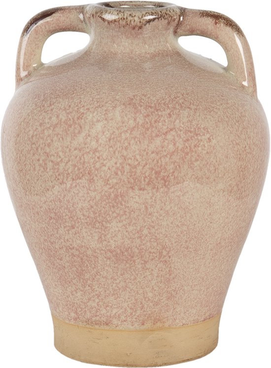 Vaas Ø 19x25 cm Roze -  Beige Keramiek Rond - decoratie vaas - Image 3