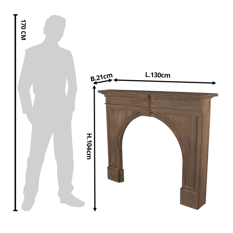 Schouw Afm. 130*21*104 cm Bruin Hout Schoorsteenmantel Haardombouw - Image 3