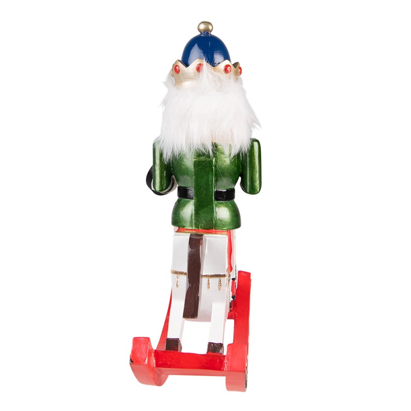 Beeld  Notenkraker 29 cm Wit Groen Kunststof - kerstdecoratie - accessoires - Image 3