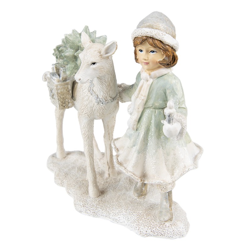 Beeld  Kind 18 cm Wit Kunststof - kerstdecoratie - accessoires - Afbeelding 2