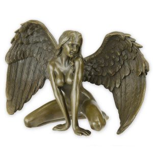 Naakte dame met vleugels - Bronzen beeld - Erotisch beeld - H9,3 cm