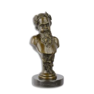 Bronzen beeld - Bacchus god van de Wijn - Romeinse Mythologie - 20,7 cm H