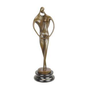 Bronzen beeld - Kussend koppel - Modernistische sculptuur - H41 cm