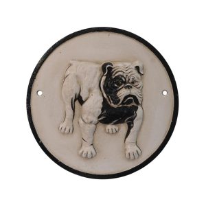 Wanddecoratie - Bulldog hond - Gietijzeren wandbord. - 23,8 cm H