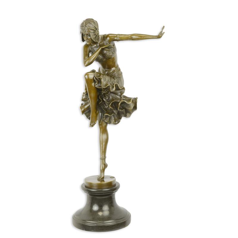 Bronzen beeld - Hindoestaanse danseres - sculptuur - 67,2 cm H