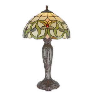 Tiffany tafellamp - Glas in lood - Lichte kleuren decoratie - H63 cm Lumilamp