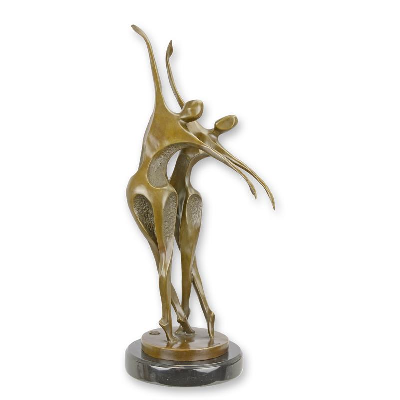 Bronzen beeld - Dansend koppel - modernistische sculptuur - 49,5 cm H