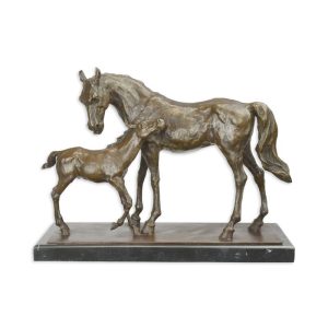 Bronzen beeld - Paard met veulen