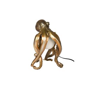 Dierenlamp - octopus lamp goud