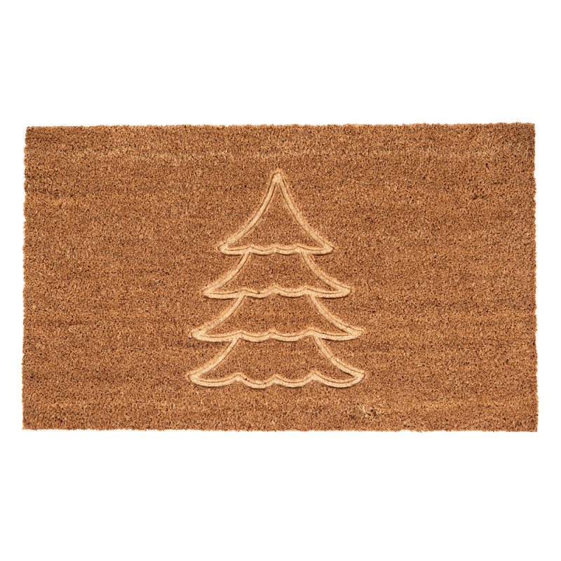 Deurmat 75x45 cm Bruin Kokosvezel Pvc - Rechthoek Kerstboom Kokosmat Mat Schoonloopmat