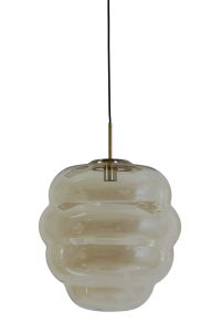 Hanglamp glas - Light & Living MISTY lamp amber/goud