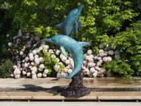 Tuinbeeld - bronzen beeld - 2 Dolfijnen Bronzartes