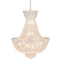 Kroonluchter Ø 63*78 cm / E14/max 12*40W Zilverkleurig Metaal / glas Hanglamp Kristal