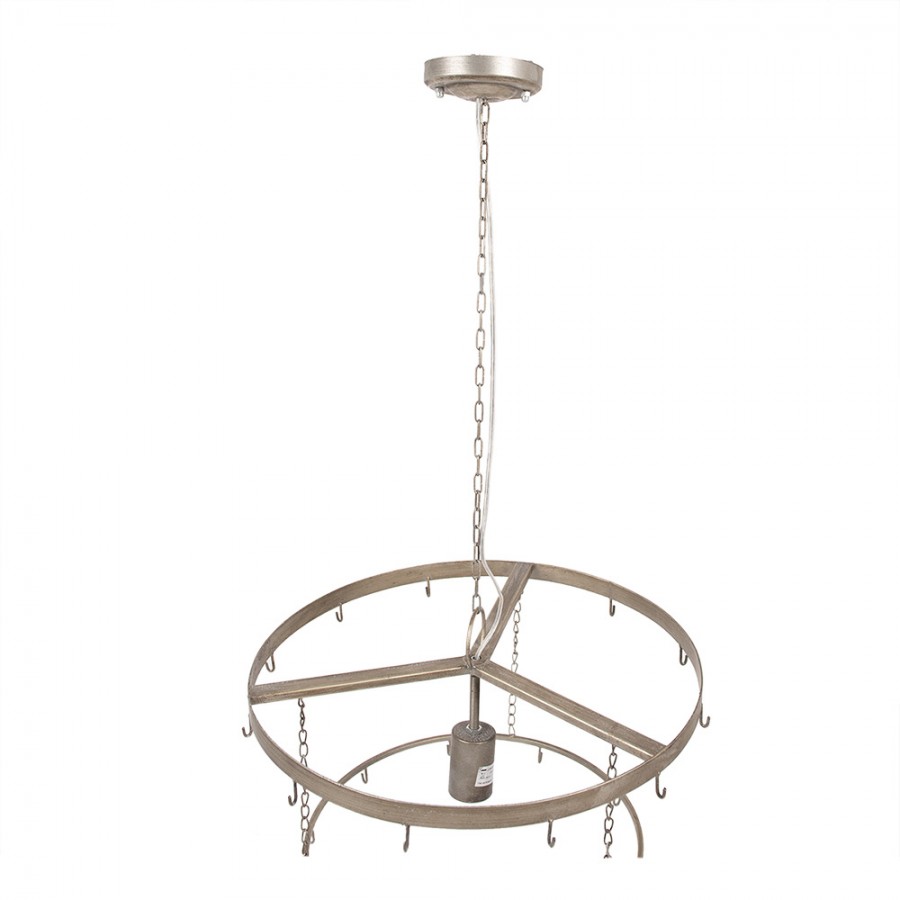 Hanglamp Ø 42x52 cm Goudkleurig Grijs Ijzer Bladeren Hanglamp Eettafel - Image 3