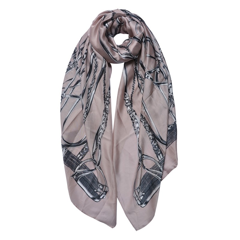 Sjaal Dames Print 90x180 cm Bruin Shawl Dames