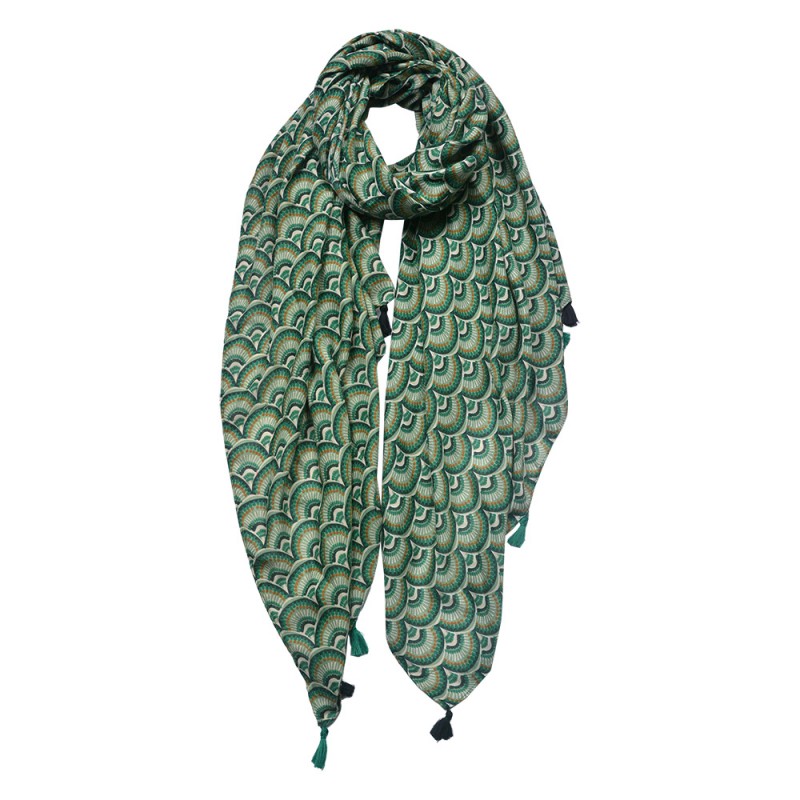 Sjaal Dames Print 90x180 cm Groen Shawl Dames