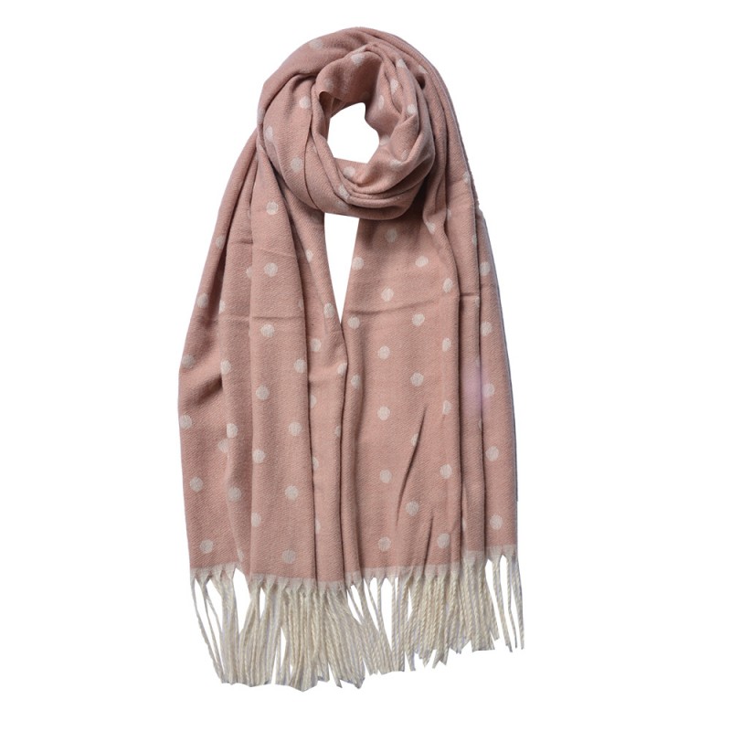 Wintersjaal Dames 68x180 cm Roze Stippen Sjaal