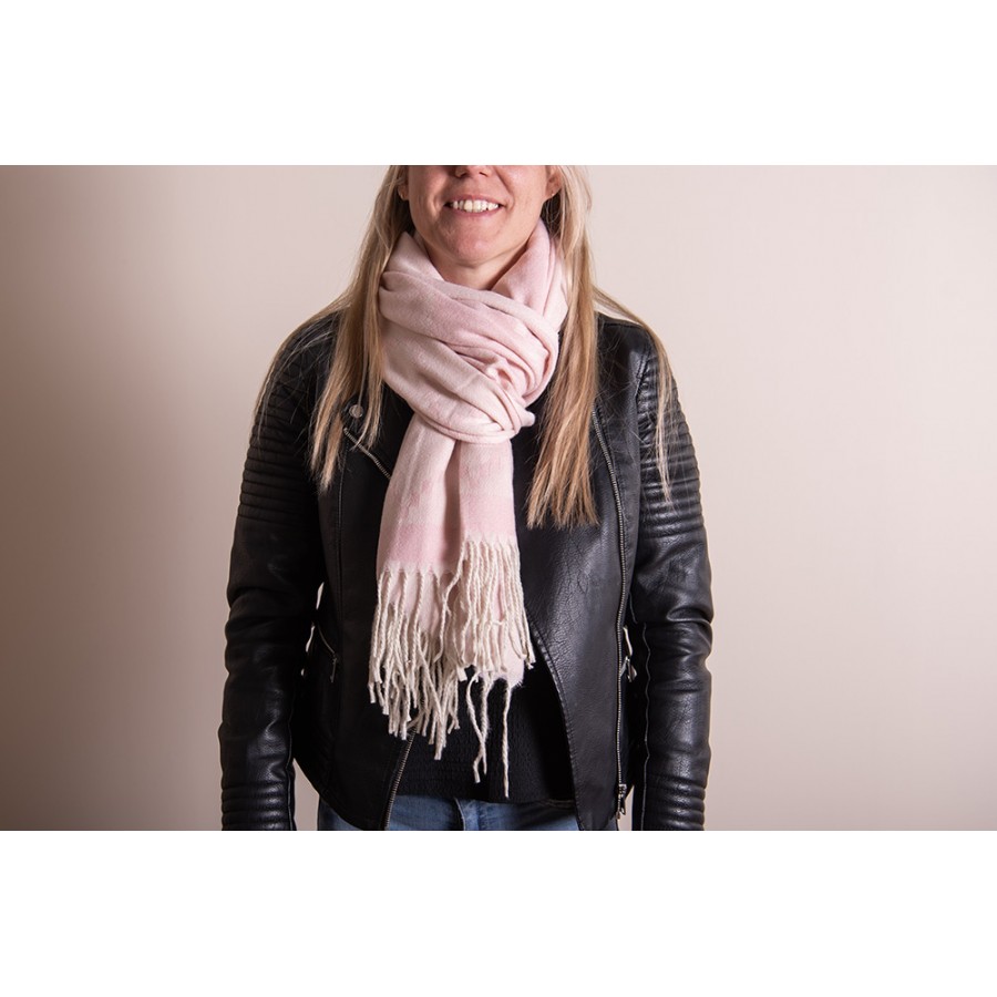 Wintersjaal Dames 68x180 cm Roze Sjaal - Image 2