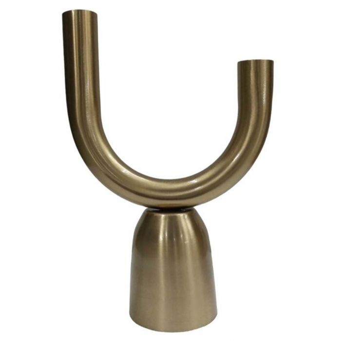 Kandelaar - Branded by - Bodil - kandelaar goud - 22 cm hoog