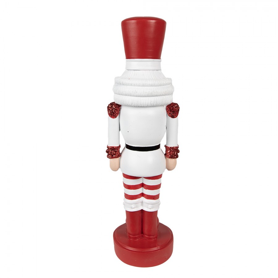 Clayre & Eef Kerstdecoratie Beeld Notenkraker 37 cm Rood Wit Polyresin Kerstfiguren - Image 3