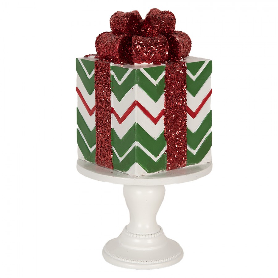 Clayre & Eef Kerstdecoratie Beeld Cadeau 24 cm Groen Polyresin - Afbeelding 2