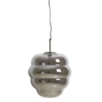 Hanglamp glas - MISTY smoke - Ø45x48 cm - Light & Living