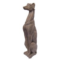 Beeld - windhong zittend - decoratie - polyresin - handbewerkt - 76,8 cm hoog