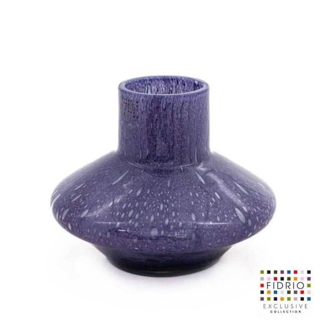 Design Vaas Dante - Fidrio PURPLE BUBBELS - glas, mondgeblazen bloemenvaas - diameter 26 cm hoogte 20 cm