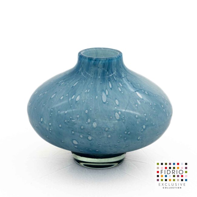 Design vaas Collina - Fidrio AQUA BUBBLES - glas, mondgeblazen bloemenvaas - diameter 27 cm hoogte 22 cm