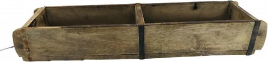 Opberg - dubbele steenmal - hout/metaal - 56x14x9 cm