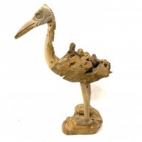 Decoratief beeld - houten vogel - 65 cm hoog - handgemaakt