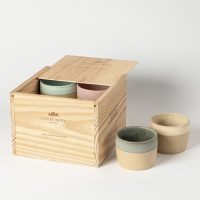 Kitchen trend - Arenito - koffiekopjes - giftbox - multicolor - set van 8 - 8,7 cm rond