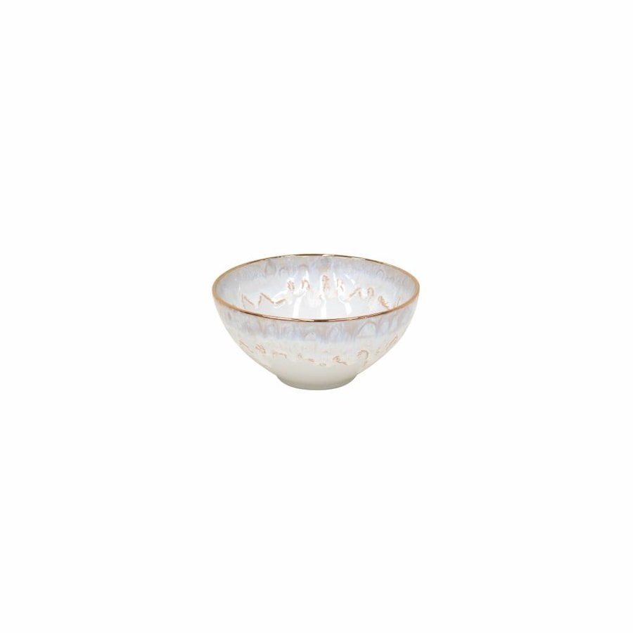 Casafina Costa Nova - Taormina - kom - wit met gouden rand - set van 6 - 15.2 cm rond