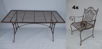 Tuinset rustiek - Tafel met 4 stoelen - Bruin rustiek ijzer - 75 cm hoog