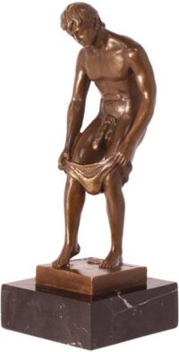 Bronzen beeld - Mannelijk naakt - sculptuur - 23,7 cm hoog