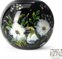 Design Bolvase Alba - Fidrio HANDPAINTED - glas, mondgeblazen - diameter 40 cm