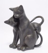 Beeld - Katten - decoratief - polyresin - 25,2 cm hoog