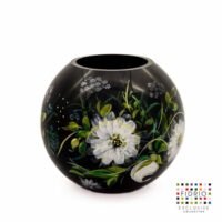 Design Bolvase Alba - Fidrio HANDPAINTED - glas, mondgeblazen - diameter 25 cm