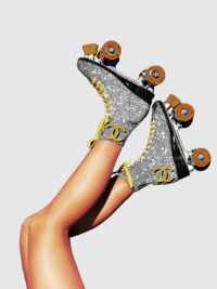 glasschilderij - Glamourous skates