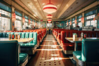 glasschilderij - American Diner