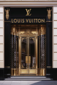 glasschilderij Louis Vuitton deur